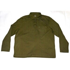 SOLD‎ UNTUCKit MAYS Army Green Long Sleeve Pocket Casual Stretch Polo Shirt 2XL